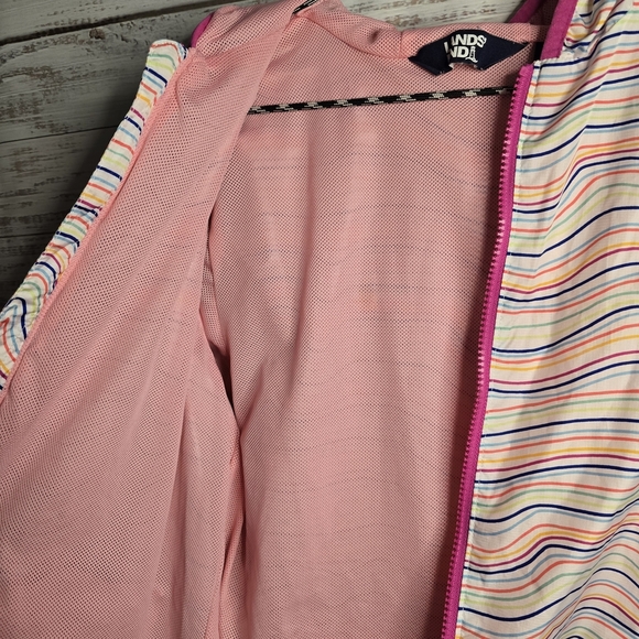 Lands End Multicolor Girls Size XxL Packable Hooded Rain Jacket - Picture 2 of 6